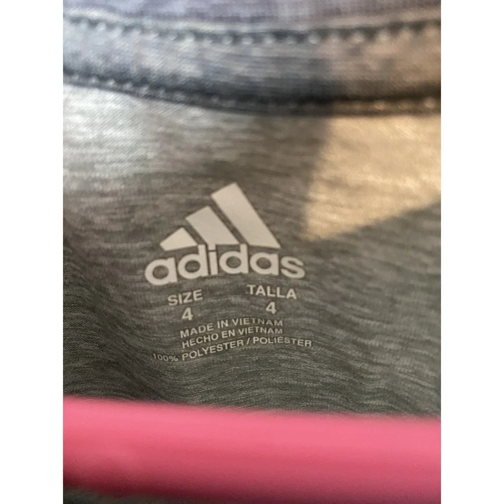 Adidas Soccer Boys 4 Gray Green Polyester Long Sleeve Shirt